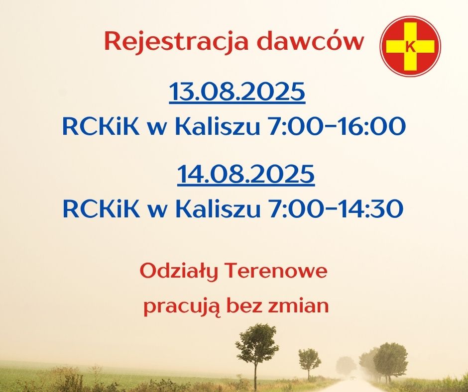 Rejestracja dawców 13.08.2025
